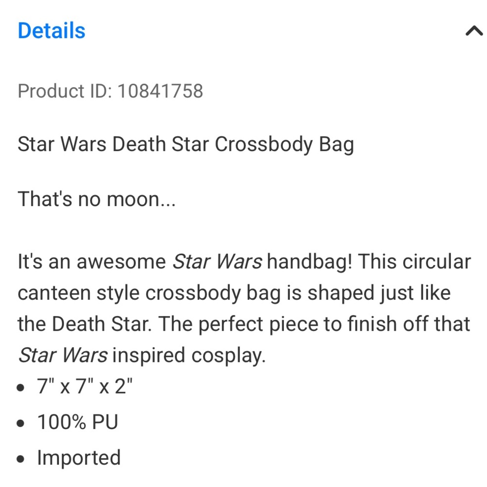 NWT STAR WARS death Star crossbody purse - Picture 7 of 7
